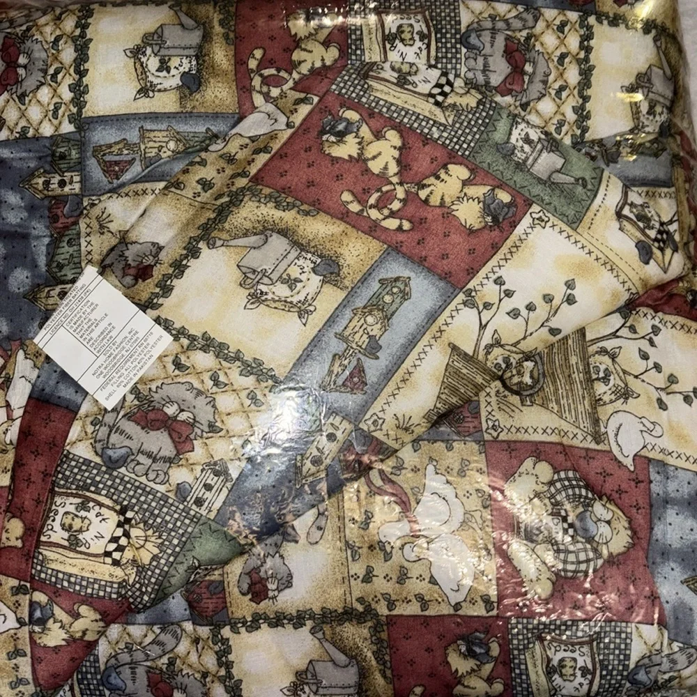 Vintage Kid's Mini Bed Set ducks and cats cottagecore twin bed set. New in bag